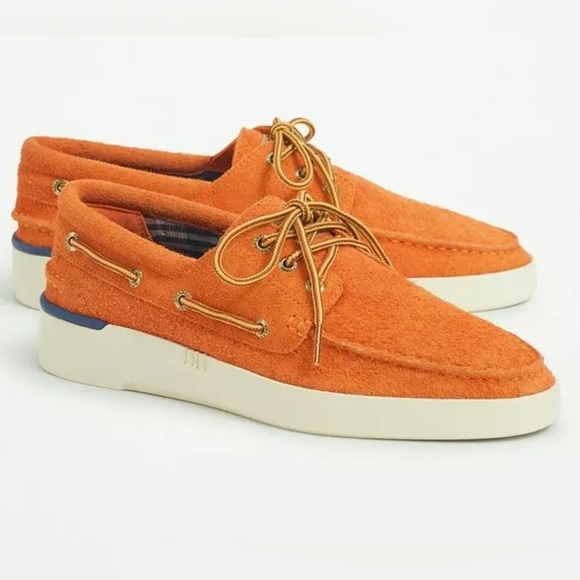 Sperry Other - Sperry Orange Suede Moc Toe Boat Shoes with Cream Sole